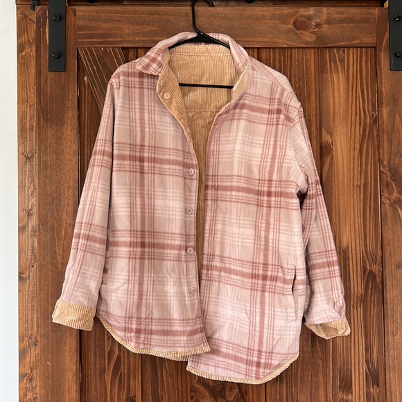 Love Tree Reversible Camel Shacket - Picture 2 of 4